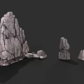 Stone Wood Structure with Carved Door and Natural Textured Surfaces