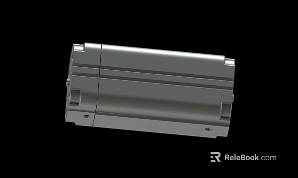 Silver Metal Mechanical Component With Cylindrical Design And Mounting Holes 3d model