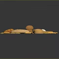 Display of Assorted Food Breads Noodles and Grains on Circular Plate