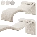 Elegant Modern Lounge Chair With Plush Beige Fabric And Curved Comfort Design
