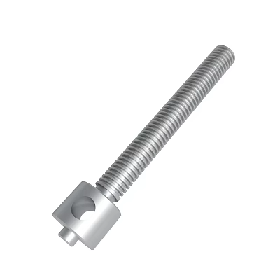 Industrial Metal Threaded Bolt With Hex Head And Central Through Hole Design 3d model