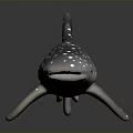 Realistic Whale Shark Model With White Spots On Sleek Body And Reflective Surface