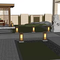 Modern Chinese Style Detached Villa With Courtyard Porch And Fence Exterior Design