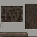 Wooden Wall Decor Pieces With Geometric Blocks And Intricate Carved Patterns