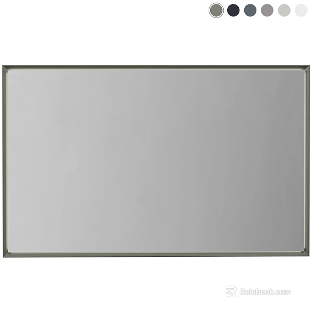 Contemporary Rectangular Mirror with Slim Metal Frame for Home Interior Design 3d model 