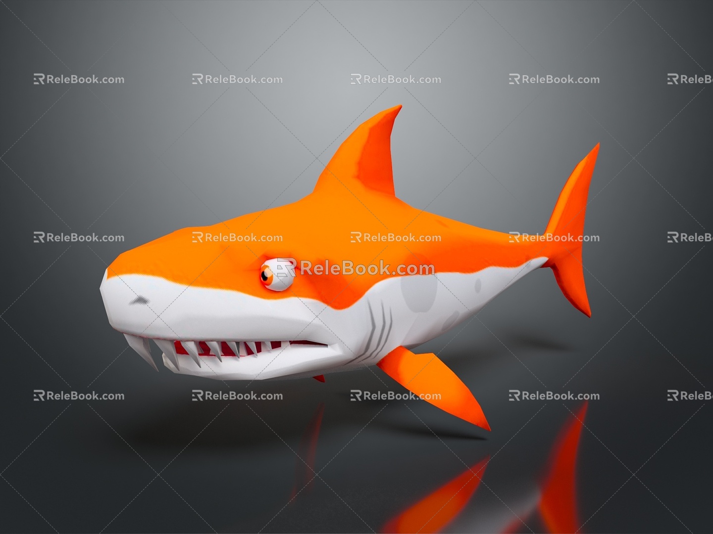 Modern shark great white shark whale shark hammerhead shark 3d model