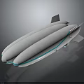Twin Spacecraft With White Body And Light Blue Stripes Futuristic Aerospace Design