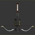 Mechanical Crossbow Weapon With Futuristic Design White Bow Arms And Yellow Red Components