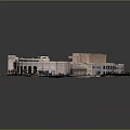 European Style Architecture Circular Open Air Theater With White Exterior Arched Windows And Seating