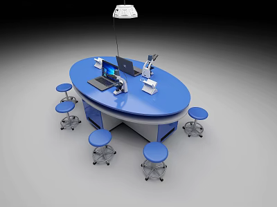 Modern laboratory table oval table computer lifting power supply 3d model