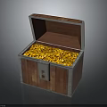 Open Wooden Chest Filled With Shiny Gold Coins Ideal For Home Storage