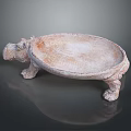 Elegant Ceramic Hippo Shaped Tray as Practical Household Accessory with Footed Base and Natural Texture