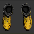 Durable Yellow Outdoor Boots With Black Straps And Functional Design