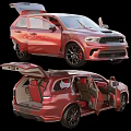 Red SUV With All Doors Opened And Trunk Showing Interior