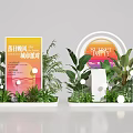 Sunset Evening Breeze Party Themed Photo Check In Spot With Green Plants And Arched Decoration