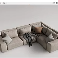 Modern corner sofa Dienne multiplayer corner sofa 3d model