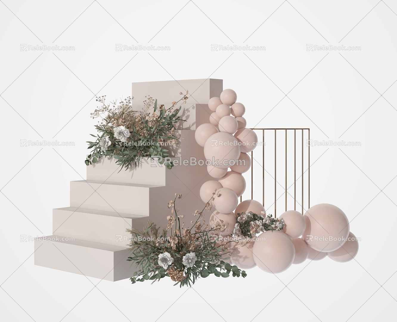 Meichen Window Wedding Ceremony Wedding Certificate Floriculture Floriculture Floriculture Device Window Meichen Wedding Wall Photo Wall 3d model