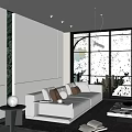 Modern Living Room Sofa Combination Coffee Table Carpet Table Lamp 3d model