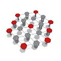 Hexagonal Grid Structure With Red Tops Springs And Metal Pillars 3d model