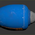 Metallic Shiny Blue Weapon With Orange Stripes Silver End And Red Section