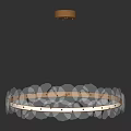 Elegant Modern Double Layer Chandelier With Petal Design And Crystal Decorations