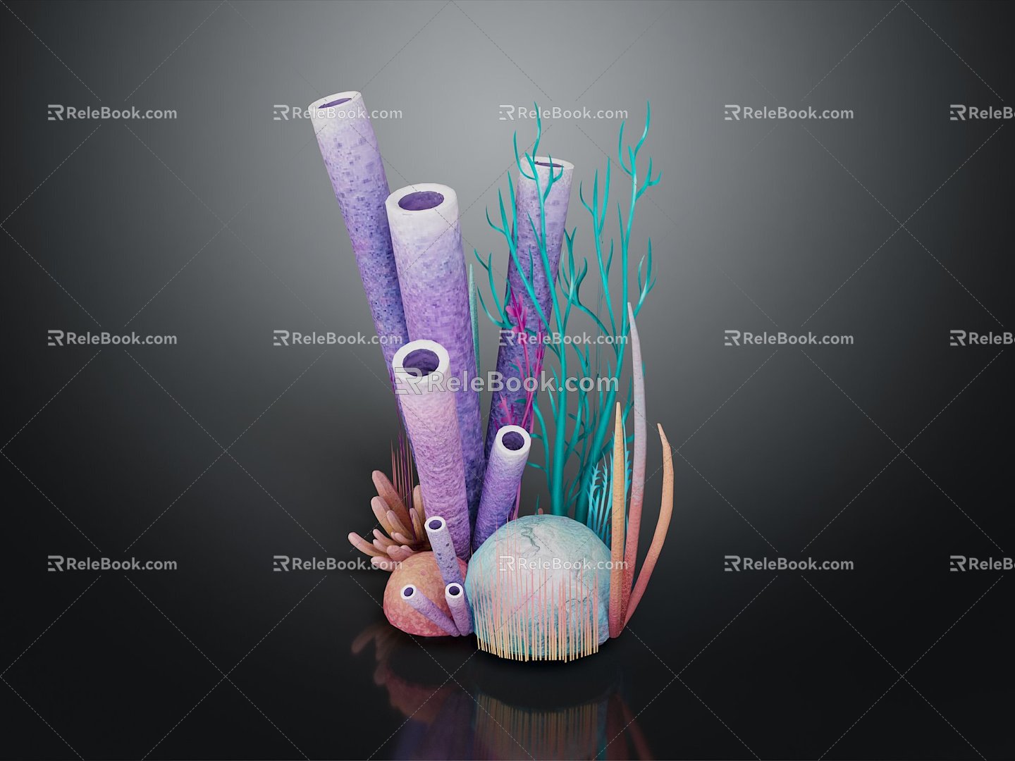 Modern Coral Coral Pieces 3d model