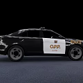 Black OPP Police Car With Emergency Lights And Functional Features