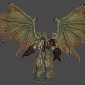 Game Movie Character Featuring Giant Wings Red Glowing Eye Sharp Claws And Green Scaled Body