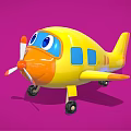 Yellow Electric Toy Airplane With Cute Design Blue Windows Orange Nose Propeller And Wheels