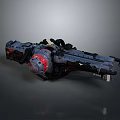 Futuristic Sci Fi Mechanical Weapon With Red Core And Black Armored Structure