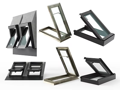 Various Skylight Designs With Tilt And Turn Mechanisms And Metal Frames 3d model