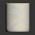 Elegant White Ceramic Cup With Golden Crackle Pattern For Home Decoration