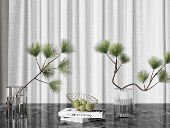 Modern vase plant ornaments 3d model