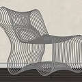 Black Metal Leisure Chair with Modern Sleek Lines and Unique Design