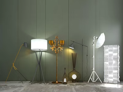 Unique Shaped Floor Lamps With Various Modern Designs For Home Interior Decoration 3d model