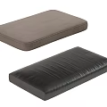 Two Rectangular Pads With Brown Fabric And Black Leather Covers 3d model