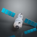 Satellite Spacecraft Equipment With Blue Solar Panels And Metallic Structure 3d model