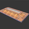 Rustic Traditional Wooden Tile Roof Structure With Central Skylight And Brown Edges