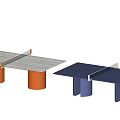 Modern Ping Pong Tables With Orange Blue Legs And White Tabletop Design