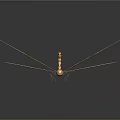 Golden Dragonfly Wire Art Sculpture with Intricate Wings and Curved Body