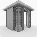 Modern Pavilion Structure With Grille Design And Gray Roof Top