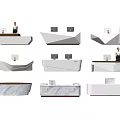 Modern Reception Desk Front Desk 3d model