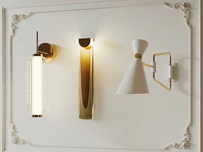 Elegant Modern Gold Wall Sconces For Stylish Interior Home Decor 3d model