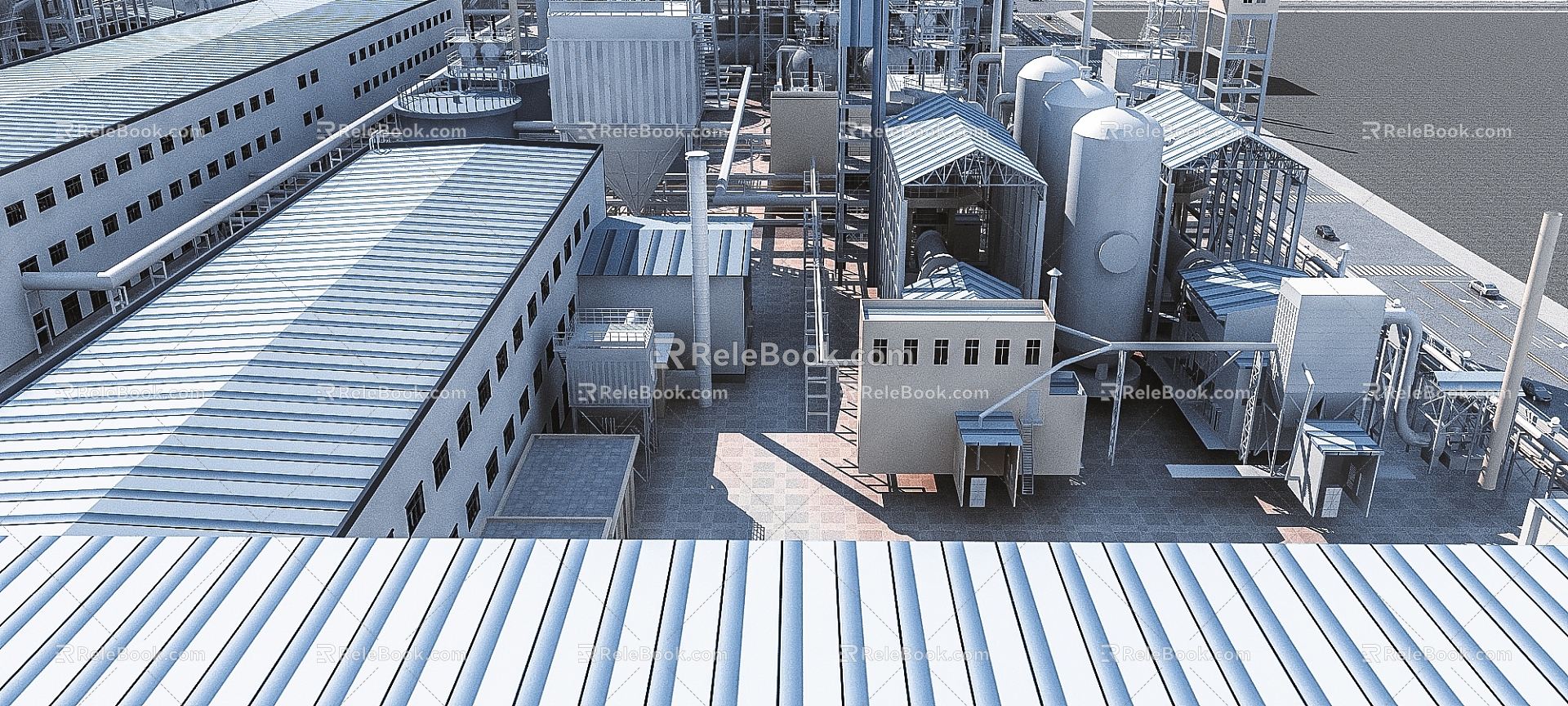 Modern Industrial Park 3d model