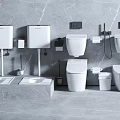 Toilet crouching pit combination toilet crouching pit toilet 3d model