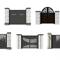 Various Stylish Entrance Gates With Metal Patterns And Stone Pillar Details