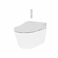 Modern White Smart Toilet With Bidet Seat And Remote Control Panel