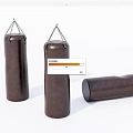 Brown Leather Punching Bags As Sports Equipment With Hanging And Lying Designs For Training