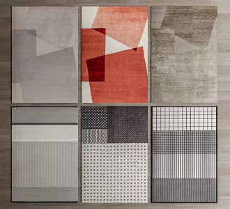 Modern Square Carpet Combo 3d model