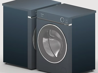 Modern Navy Blue Washing Machine And Dryer For Home Laundry Appliances 3d model